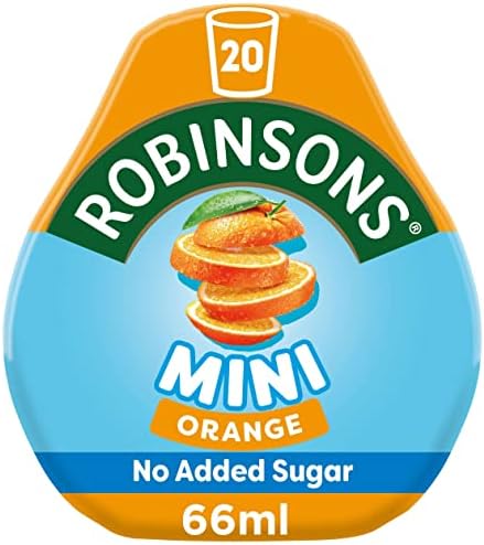 Robinsons SQUASH'D, 0 Percent Sugar, Real Fruit Squash, Low Calorie, Passion Fruit and Mango, Makes 20 Drinks Per Pack 66 ml
