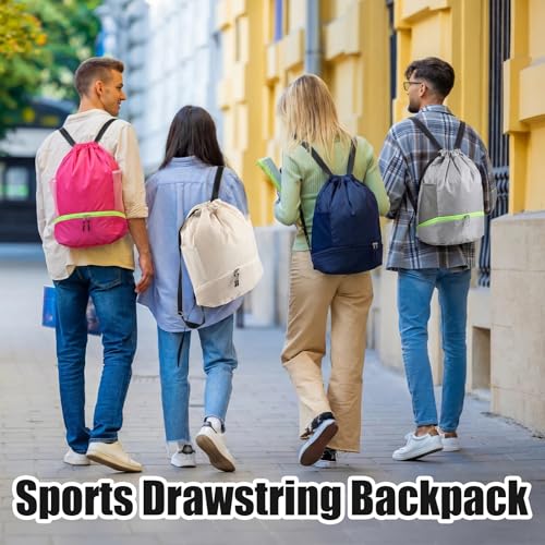 Image of 6 Pcs 6 Pcs Gym Drawstring Backpack Bulk for Men, Multicolor | Drawstring Closure, with Shoe Compartment, Wet Proof Pocket, Lightweight, Durable Build, Gym Practice & Game-day Ready