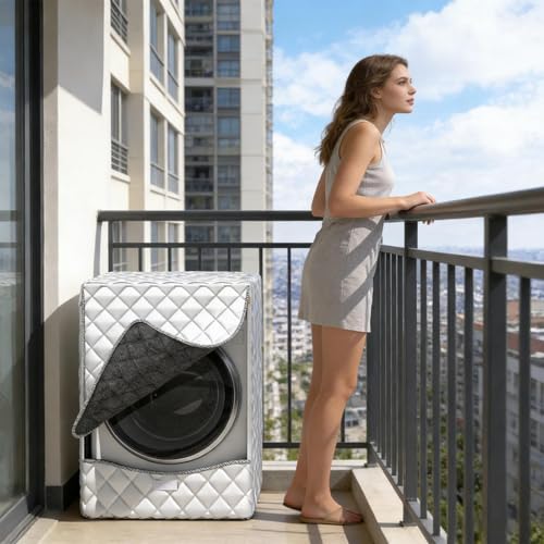 Protector de protección solar para lavadora exterior y cubierta de secadora impermeable 3