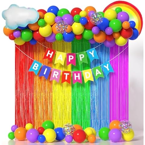 Rainbow Birthday Decorations Balloon Kit Cover