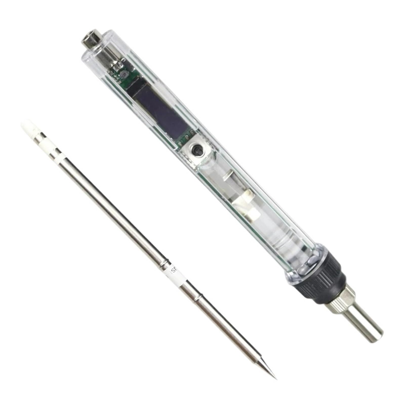 Zestaw lutownicy Mini Lutownica DC 12-24V 72W Cyfrowa OLED Regulowana Temperatura Spawanie Elektryczne Końcówka Lutownicza Narzędzie Stacji(With T12-BL)