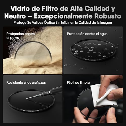 Filtro de protección UV 72mm cristal protector ultravioleta para objetivo 4