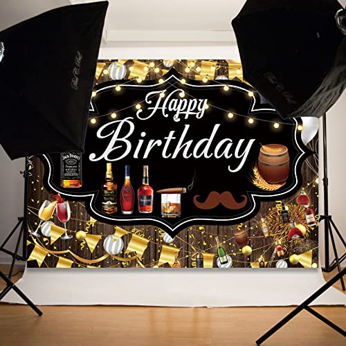 Image of Whiskey Backdrop, 7x5FT Whiskey Background Banner for Men's Party Decorations