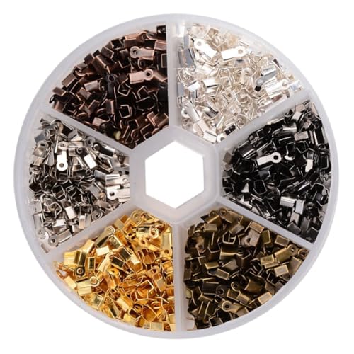 Extremos de cordón de hierro plegables para hacer joyas, kit multicolor de 1380 piezas 2