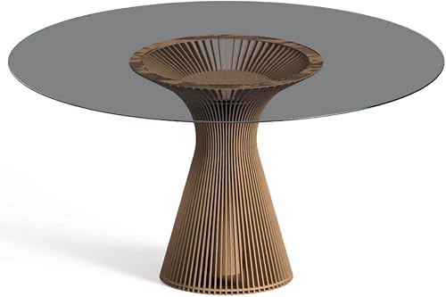 Modern Aluminium Round Dining Table LDF-SP-TPL-53070, part of a Tulip theme set of dining chairs, side tables and coffee tables, (silver)