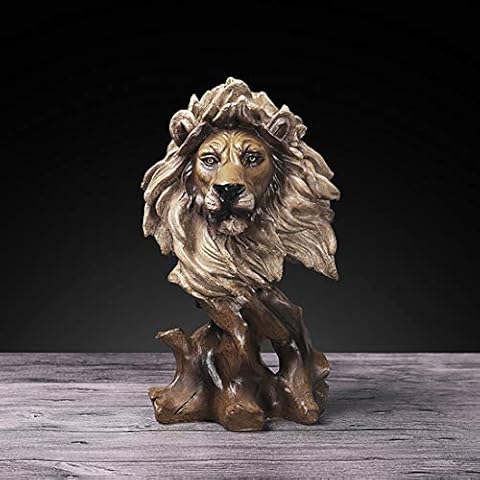 FUNSXBUG 11 Inch Resin Lion Statue Sculpture Animal Collectible Figurine Gift Idea Home Desktop Decoration Cover