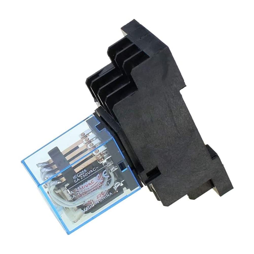 10Pc MY4NJ 14PIN 4DPDT Mini Relé ElectromagnéTico ElectróNico 5A Bobina con Base de Enchufe PYF14A AC 220V