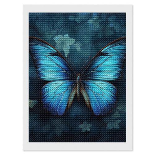 Peinture diamant papillon bleu contre le stress de la vie quotidienne