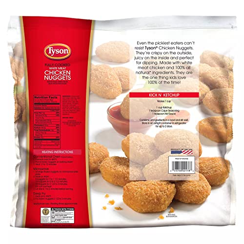Tyson White Meat Frozen Chicken Nugget Shaped Chicken Breast Patties With Rib Meat - Fully Cooked - 4 Pack (80 Oz Each) - Ready Set Gourmet Donate A Meal Program #TOP3