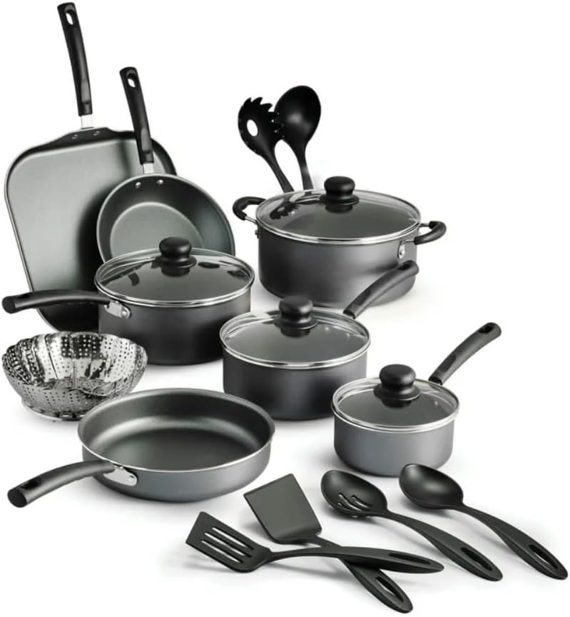 18 Piece Non - stick Cookware Set - Aluminum Construction, Dishwasher Safe, Suitable for All Cooktops