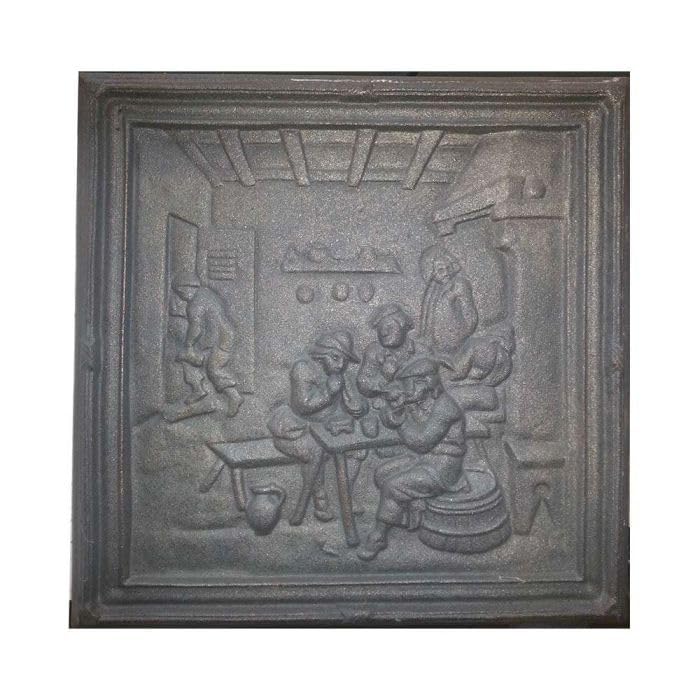 Plaque en fonte pour décor de cheminée TAVERNA CM. 40 × 40 H SP. 1 cm DS