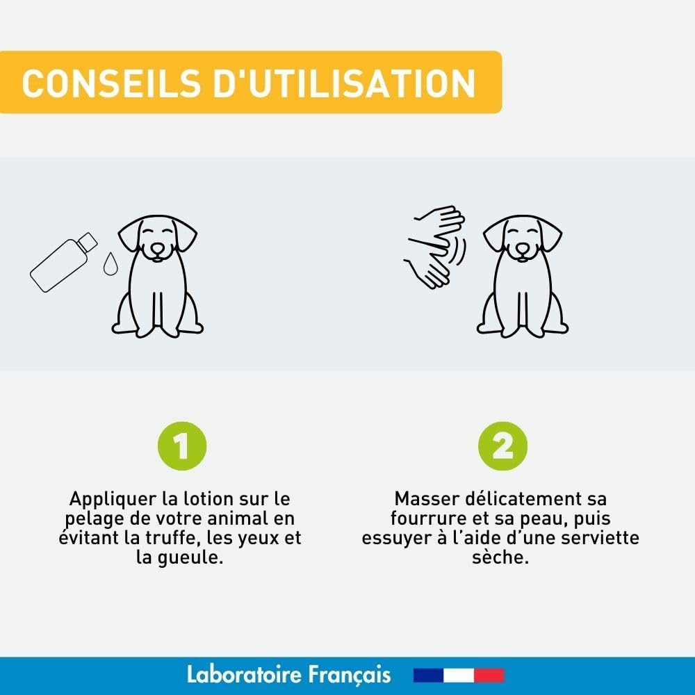 VETOFORM | Shampooing sans rinçage Chien et Chat | Apaisant et hydratant | Pelages fragiles et Peaux irritées | 97% d’Origine Naturelle | sans Colorant ni paraben | 200 ML | Fabriqué en France
