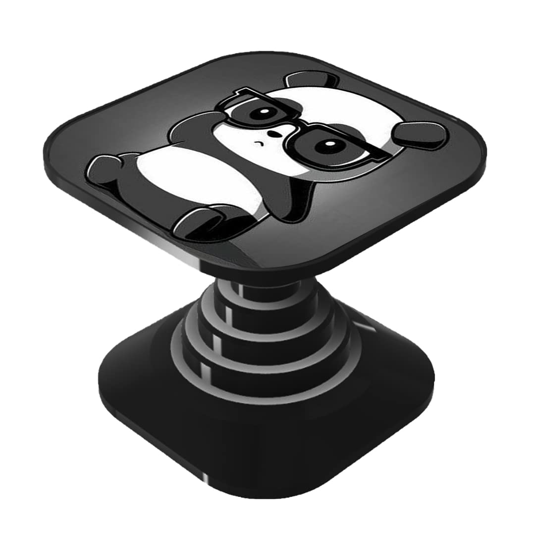 Gosmartkart® Designer HD Printed Mobile Back Grip Socket Grip Expanding Square Mobile Stand for Android or Apple Smartphones (Made in India Product) Stylish Nerd Panda