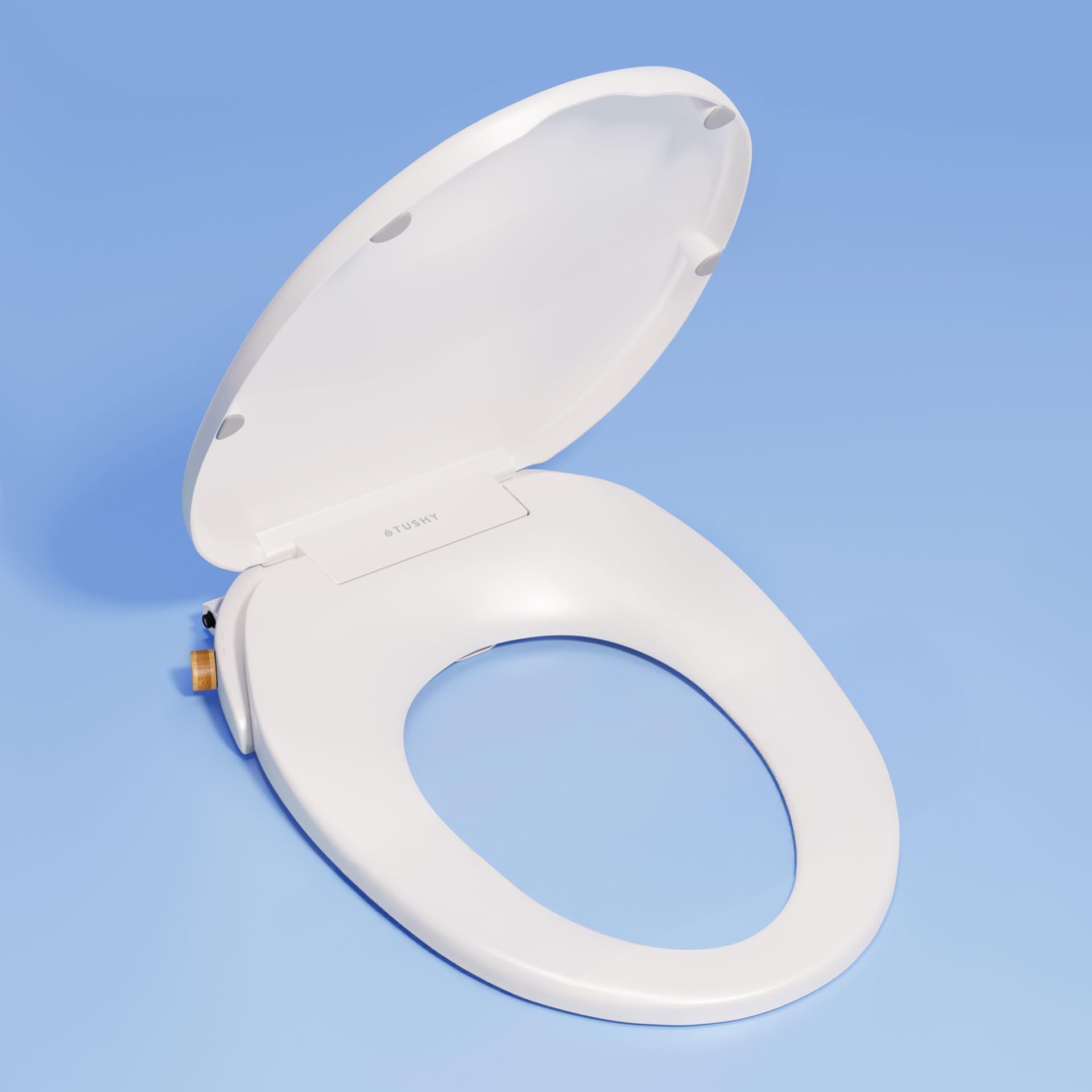 TUSHY Wave Non-Electric Bidet Toilet Seat Sleek Elongated Design Quick-Release for Easy Cleaning DuoFlow Front Rear Wash Self-Cleaning