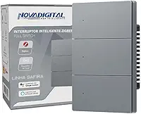 Interruptor Inteligente Zigbee Full Switch Sensação De Tecla Fisica Compativel com Alexa Google Home (3 Teclas)