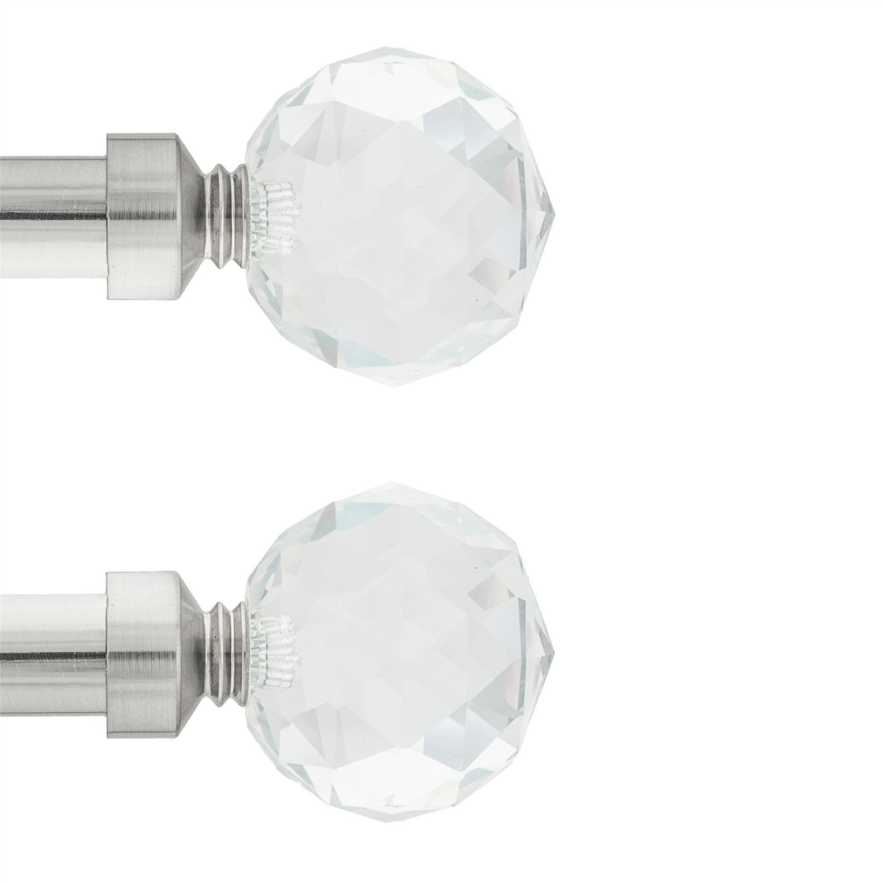 Ianpav Inox Curtain Rod Pole Finials Beluna Crystal - 19 Mm - Durable Metal Construction - Pair
