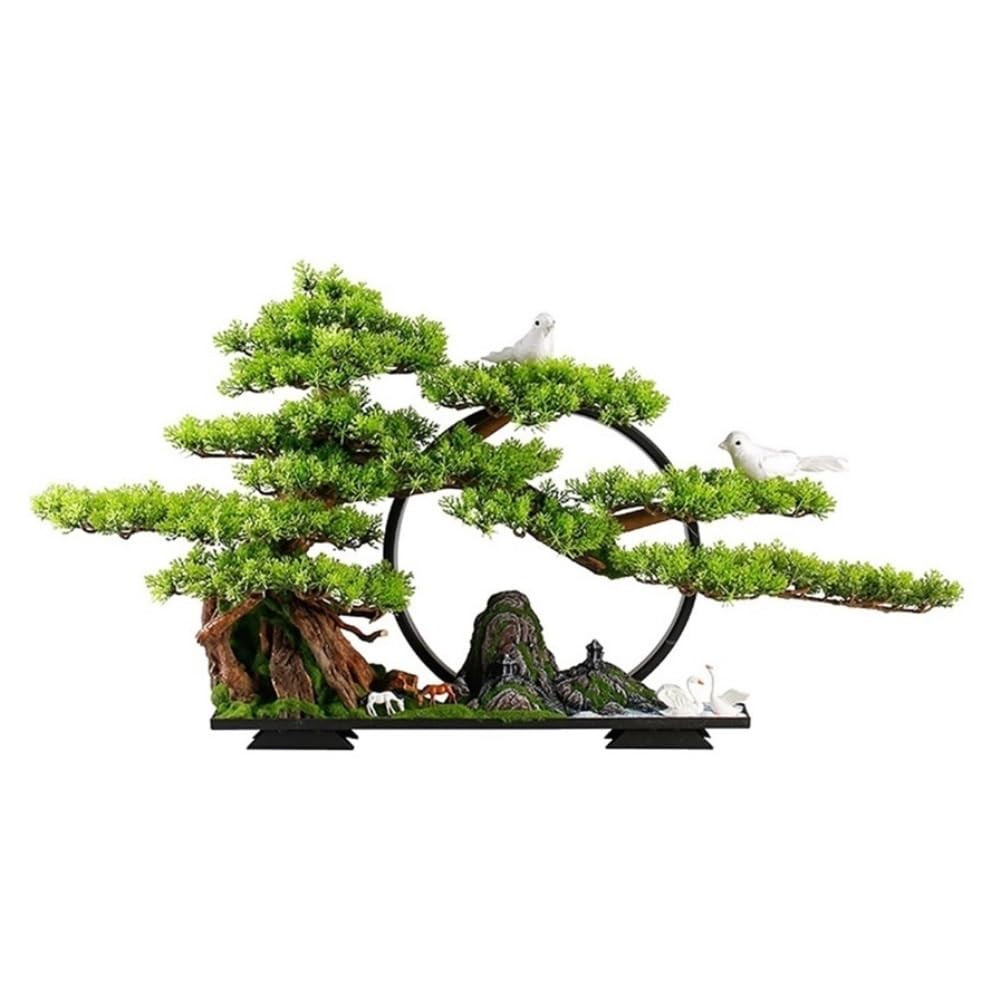 GTHTUHFD Artificial Plants, Artificial Bonsai Tree With Lights Circle Office Entrance Creative Decoration Bonsai Fake Tree,Home Decor