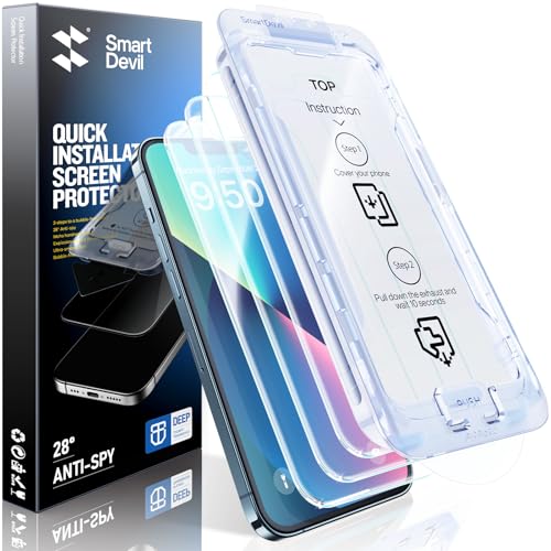 SMARTDEVIL 2-Pack Screen Protector for iPhone 13 Mini, Tempered Glass, HD Clear Film, Easy Installation, Dust-Free & Bubble-Free
