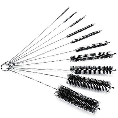 Best Cyber Monday 🔥 AKOAK 8.2 Inch Nylon Tube Brush Set Pipe Cleaning Brushes for Drinking Straws Glasses Keyboards Jewelry Cleaning,Set of 10