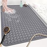 Mofonky Non Slip Shower Mat: 120 x 80 cm Extra Large Shower Mats for Walk-in Shower - TPE Shower Matt Non Slip with Drain Holes and Suction Cups