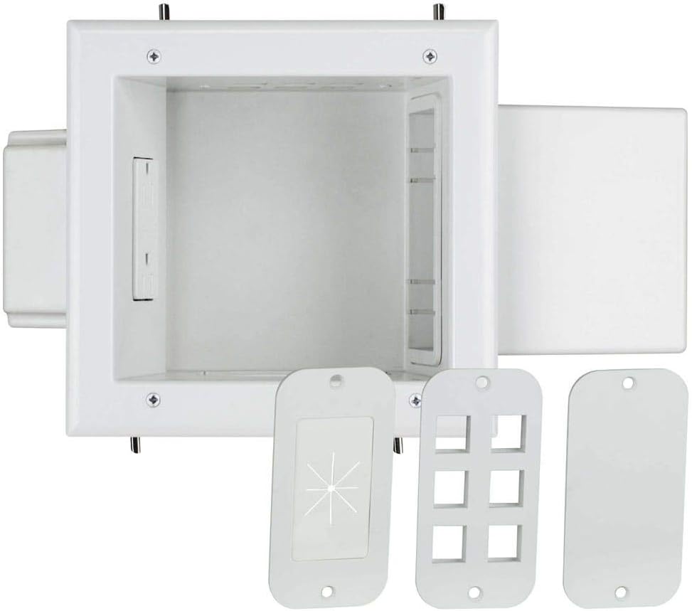 Monoprice Expandable Media Box - with Duplex Receptacle, White