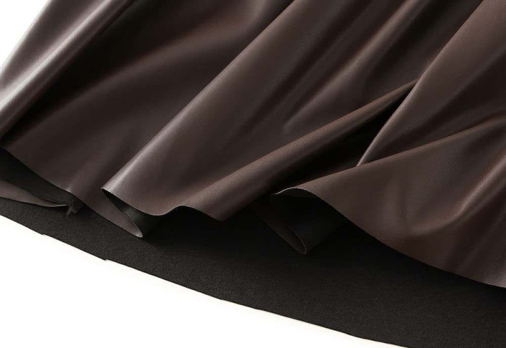 Gonne Da Donna,Gonna Longuette Da Donna Gonna In Pelle Plissettata Con Elastico A Vita Alta Marrone Con Cerniera Per Cintura In Tasca Con Cerniera A Trapezio Gonne Lunghe Alla Moda Increspato A Trap