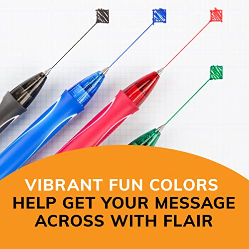 Bic Gel-Ocity Quick Dry Assorted Colors Gel Pens, Medium Point (0.7Mm), 4-Count Pack, Retractable Gel Pens With Comfortable Full Grip #TOP5