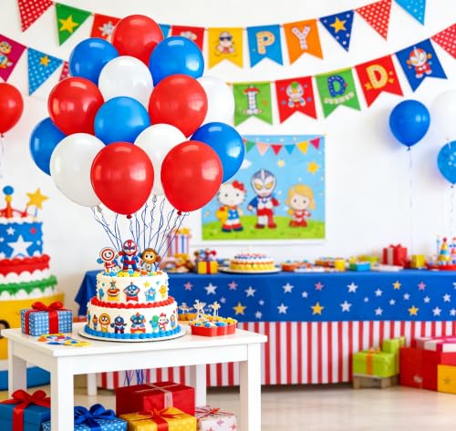 Image of Patriotic Balloons Red White and Blue,70 Packs Premium Latex Balloons for 4th of July, Memorial Day, Flag Day, Veterans Day, Labor Day Party Decorations