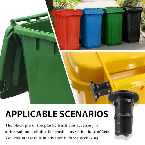 4 Stück Scharnierstifte für Mülltonnendeckel, für 240L Mülltonnen - 43x18mm Kompatibel mit Otto/ESE (Neuer Typ), Schwarz Kunststoff Ersatzteile für Haushalt & Gewerbe