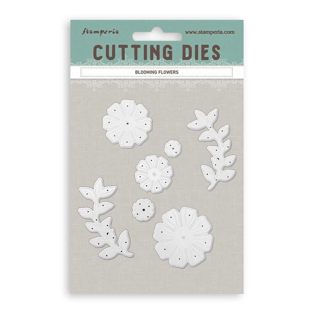 Stamperia - Cutting Dies for Scrapbooking, Albums, Cards, Bullet Journals, and More, Create Decorations with Natural Elements, Perfect for Crafts and Gifting (A6) (All Around - Booming Flowers)