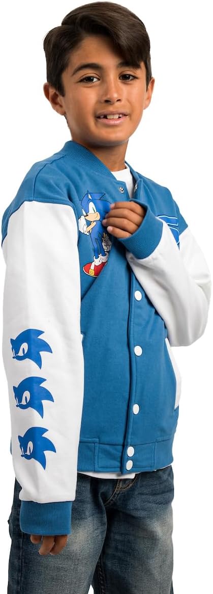 Bioworld Sonic the Hedgehog Blue and Youth White Bomber Jacket