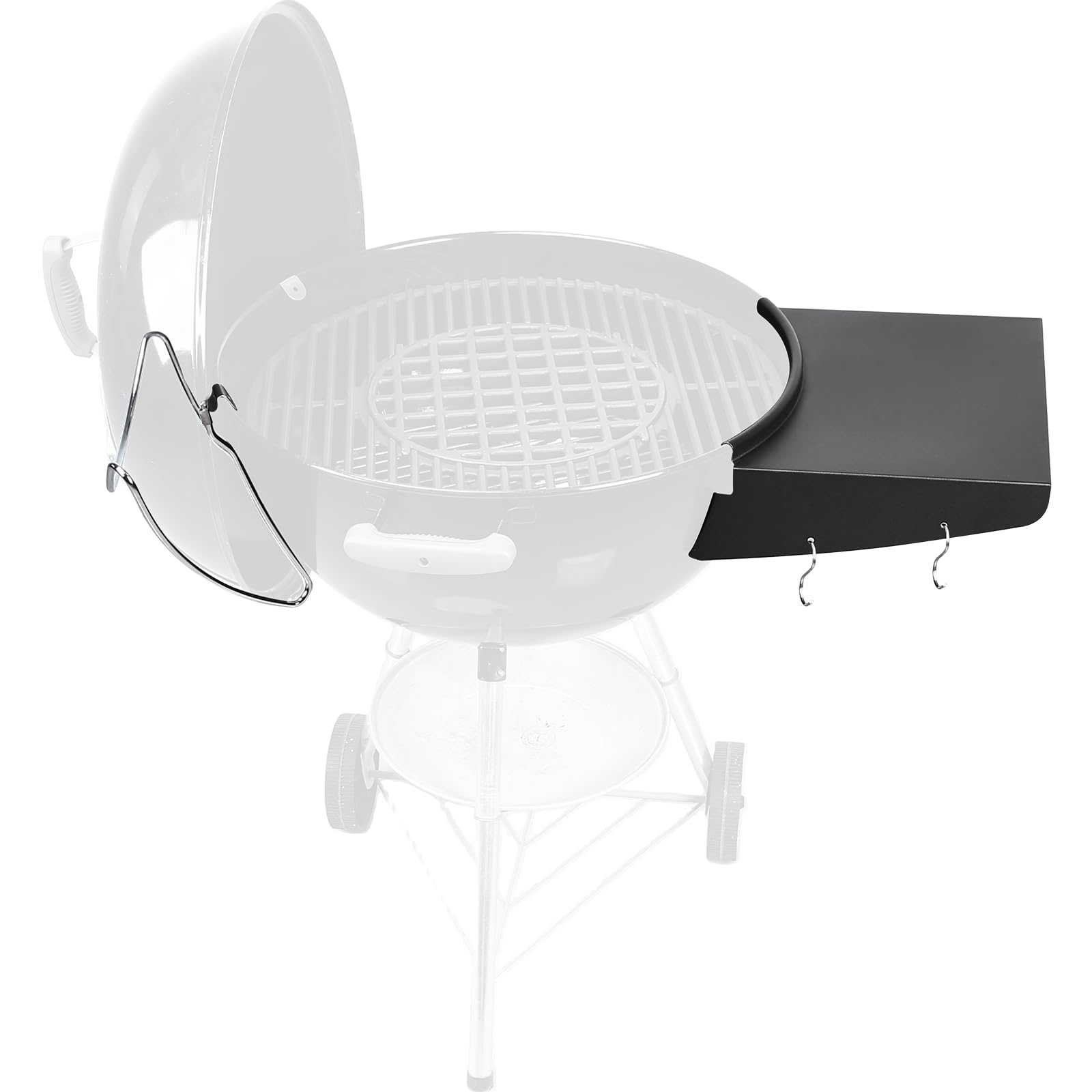 QuliMetal Grill Table Shelf &amp; Lid Holder for Weber Kettle 22 Charcoal