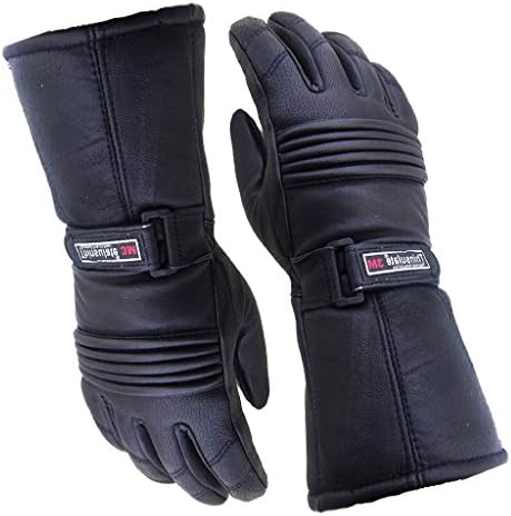 Australian Bikers Gear Men's Leather Winter Thermal Labelled Waterproof Inserts Thinsulate Motorcycle Gloves Lrg Black image 5