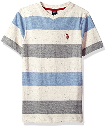 U.S. Polo Assn. Boys' Big Short Sleeve Striped V-Neck T-Shirt U.S. Polo Assn. Boys' Big Short Sleeve Striped V-Neck T-Shirt