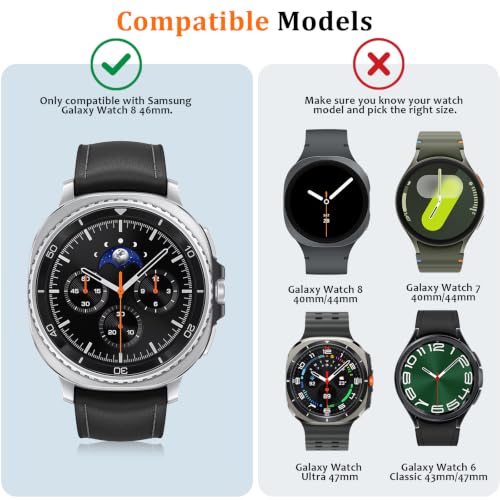 Carcasa para Galaxy Watch 8 Classic 46mm Amizee funda protectora PC dura anti-choque 6