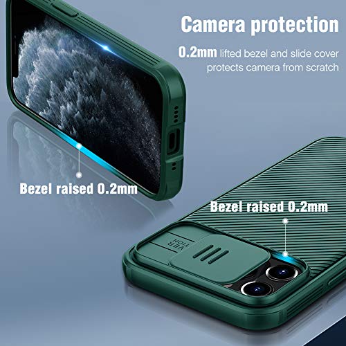 Image of Nillkin CamShield Pro Slim Case Compatible with iPhone 12 /iPhone 12 Pro, Protective Cover Case for 12 Pro with Camera Protector Hard PC and TPU Phone Case for Phone 12 6.1'' Green