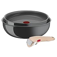 Lagostina Ingenio Vivissima, Set Padella 24cm e Wok 26cm in Ceramica Antiaderente
