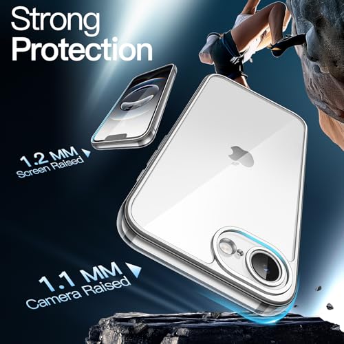 Image of JETech Cover Case for iPhone 17e (2026) / iPhone 16e, Non-Yellowing Shockproof Phone Bumper Cover, Anti-Scratch Clear Back, 6.1-Inch Display (Clear)