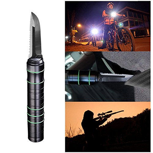 Taktische Taschenlampe mit verstecktem Messer & Glasbrecher