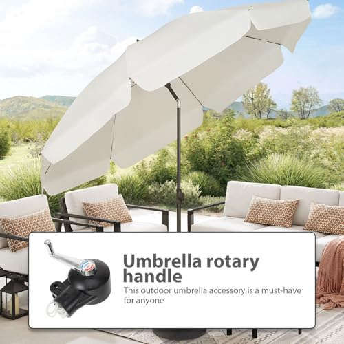 Poignée rotative parasol extérieur accessoire terrasse plastique noir