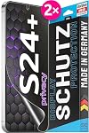 smart engineered – 2x se® 3D SCHUTZFOLIE Privacy für Samsung Galaxy S24 Plus,Bl