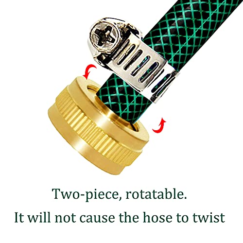 Joywayus 1/2" Barb X 3/4" Female Ght Thread Swivel Brass Garden Water Hose Pipe Connector Copper Fitting With Stainless Clamp House/Boat/Lawn/Power Wash/Irrigation #TOP3