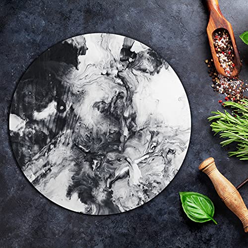 Planche à découper induction protection plaque verre trempé rond tapis de découpe 40cm