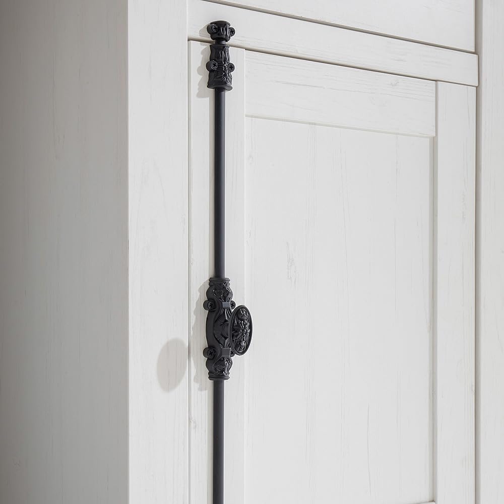 Lomadox Wohnzimmer Wohnwand Set inkl. Couchtisch Landhaus-Stil Pinie weiß Nb.Stellmaß Vitrine ca. 63 cm