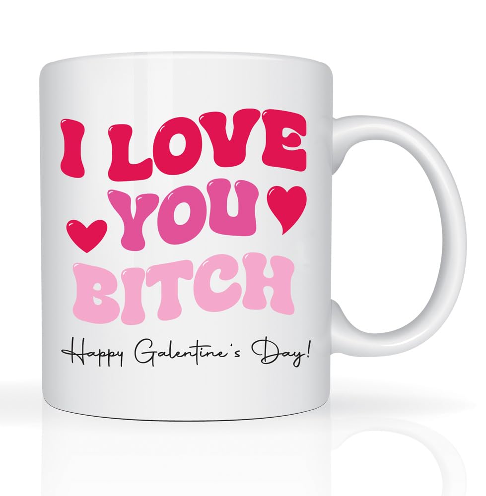 Star Online Funny Galentine's Day Gift for Her on Valentines Gifts for Women Bestie Colleauge Sister Bestfriend 11oz Ceramic Coffee Mug (I Love You)