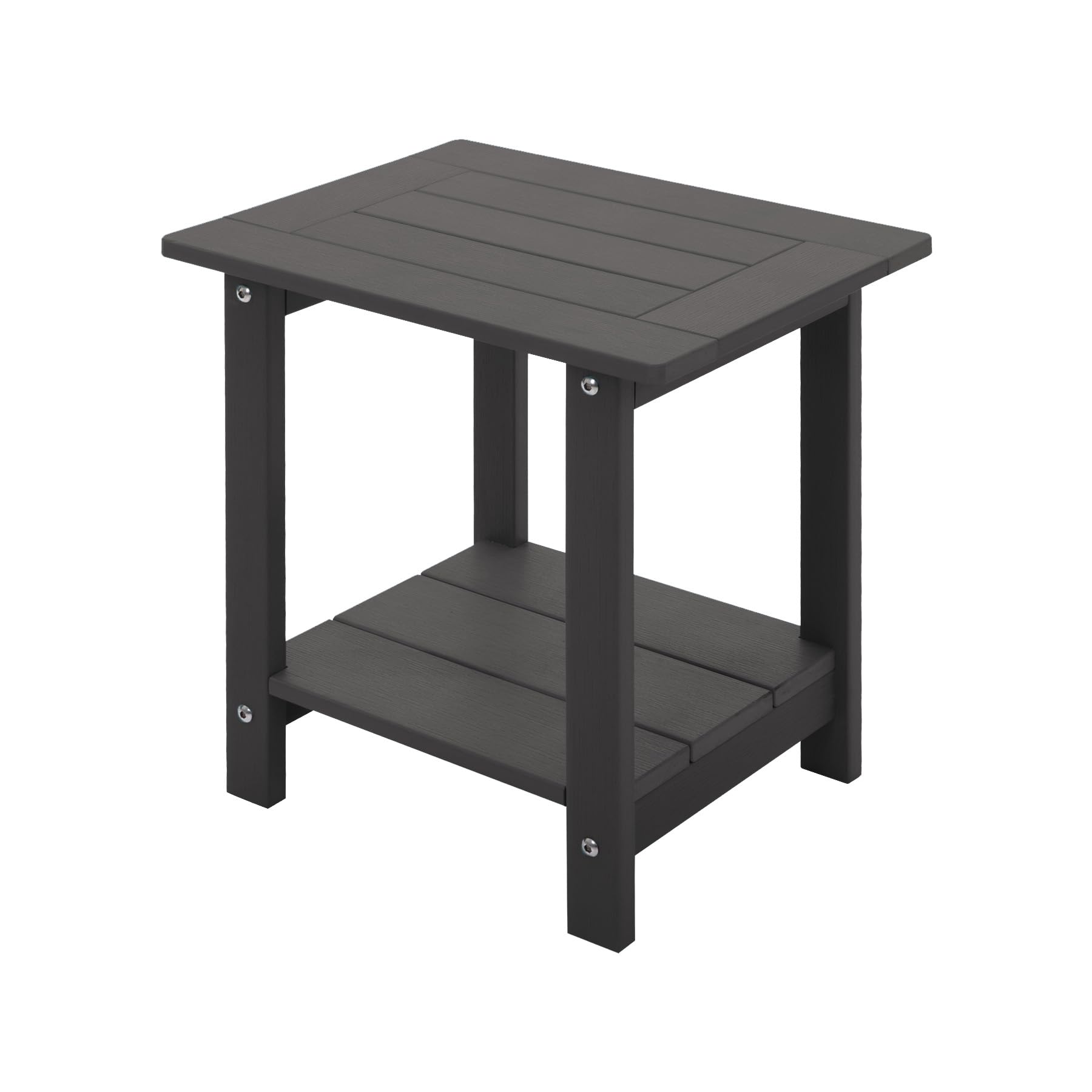 Meluvici Double Adirondack Side Table Weather Resistant, Outdoor Rectangular End Table for Adirondack Chair, Dark Brown