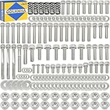 GOLKNHA 164 PCS Polished Stainless Steel Engine Bolt Screw Kit for Banshee YFZ350 1987-2006
