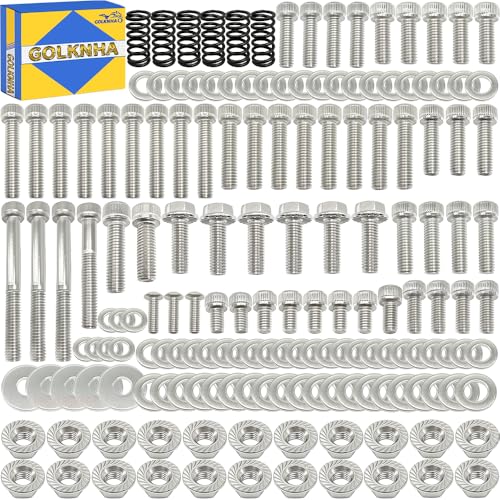 GOLKNHA 164 PCS Polished Stainless Steel Engine Bolt Screw Kit for Banshee YFZ350 1987-2006