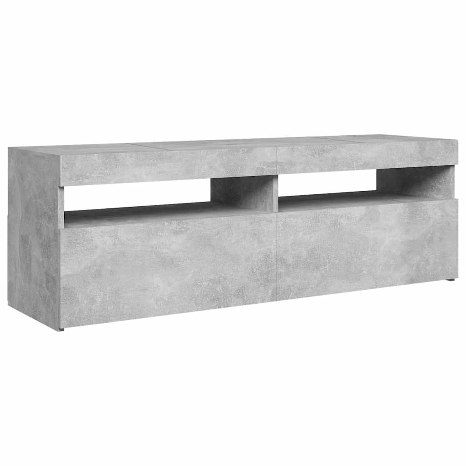 Mobile porta TV, con luci LED grigio cemento 120x35x40 cm, per soggiorno