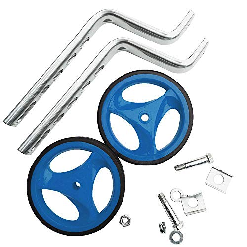 Ruedas de entrenamiento universales para bicicleta, 1 par, ruedas fijas Castor, para bicicletas infantiles de 12-20 pulgadas, color azul miniatura 1